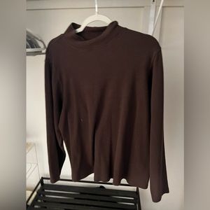 Brown mock neck